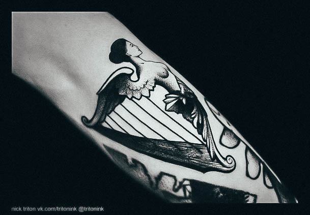 Womens Cool Harp Tattoo Ideas