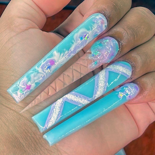 Womens Cool Ice Cream Nail Ideas