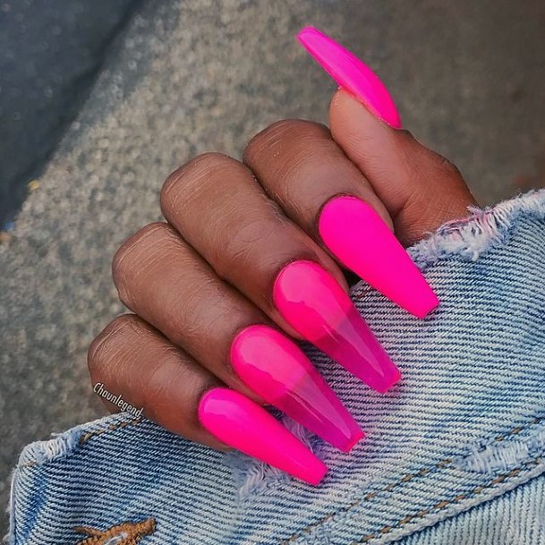 Womens Cool Long Pink Nail Ideas