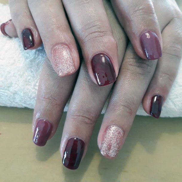 Womens Cool Maroon And Pink Nail Ideas