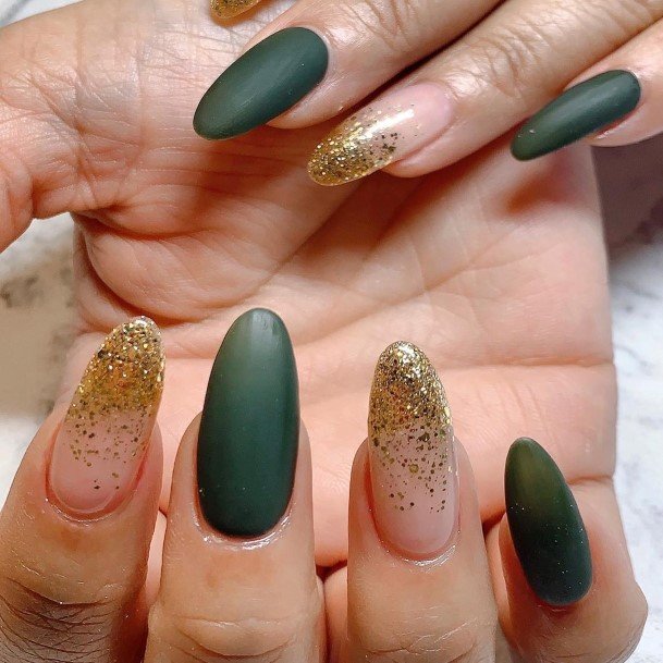 Womens Cool Matte Green Nail Ideas