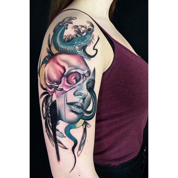 Womens Cool Modern Tattoo Arms