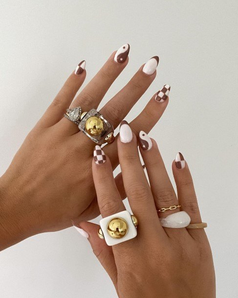 Womens Cool Monochrome Nail Ideas