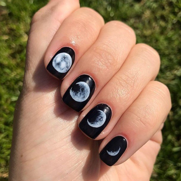 Womens Cool New Moon Nail Ideas