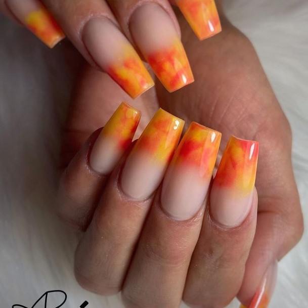 Womens Cool Orange French Tip Nail Ideas