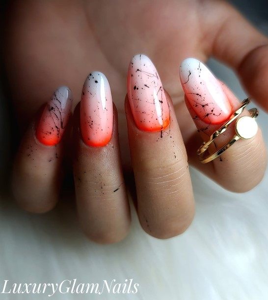 Womens Cool Orange Ombre Nail Ideas