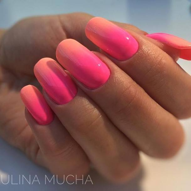 Womens Cool Pink Ombre Nail Ideas