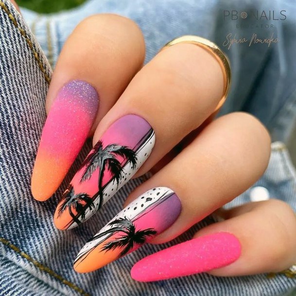 Womens Cool Pink Summer Nail Ideas