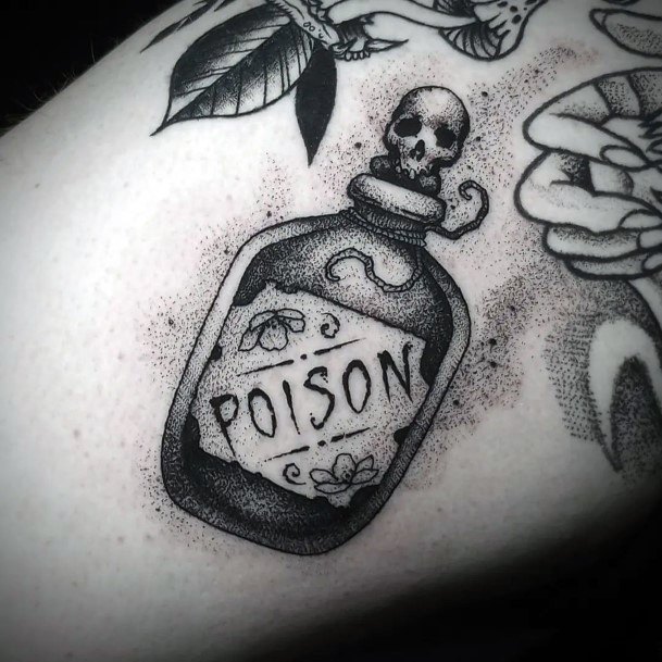 Womens Cool Poison Bottle Tattoo Ideas