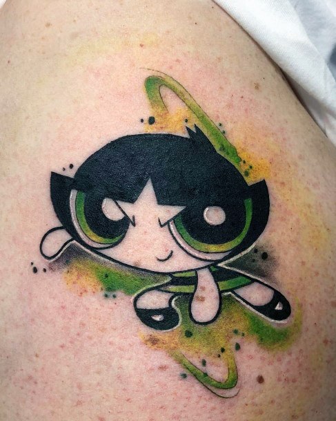 Womens Cool Powerpuff Girls Buttercup Tattoo Ideas