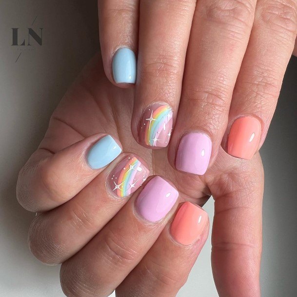 Womens Cool Rainbow Nail Ideas