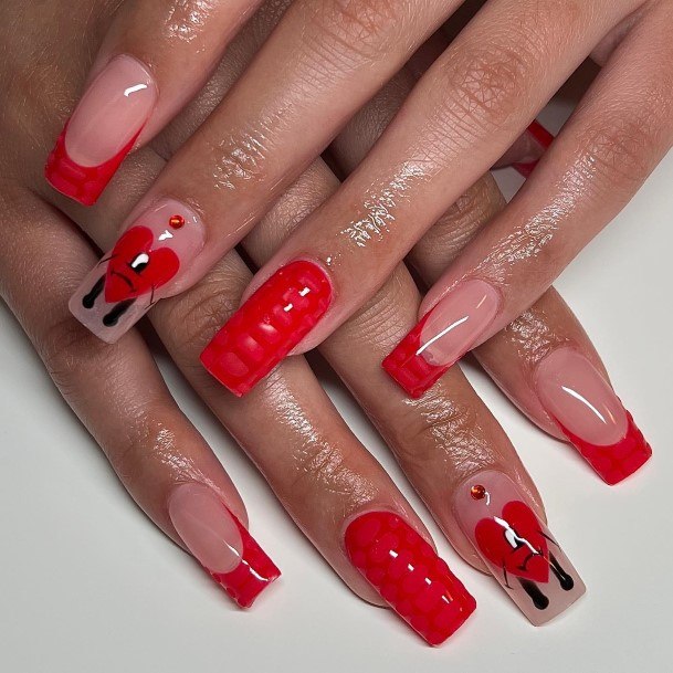 Womens Cool Red And Black Nail Ideas