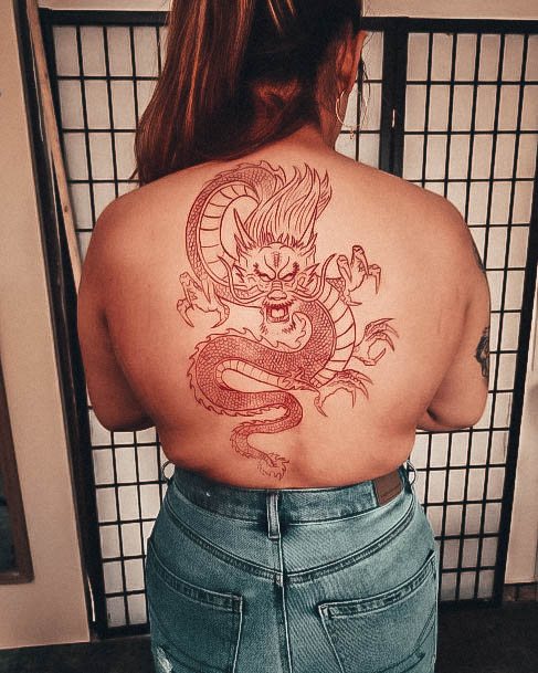 Womens Cool Red Dragon Tattoo Ideas