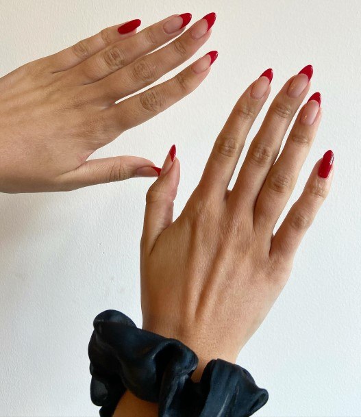 Womens Cool Red French Tip Nail Ideas