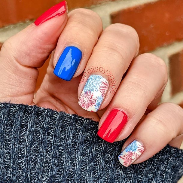 Womens Cool Red White And Blue Nail Ideas