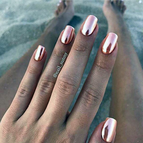 Womens Cool Rose Gold Nail Ideas