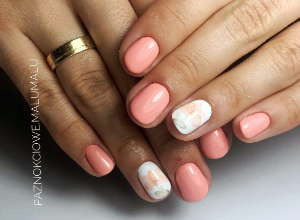 Womens Cool Salmon Nail Ideas