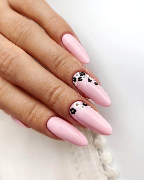 Womens Cool Short Pink And White Nail Ideas