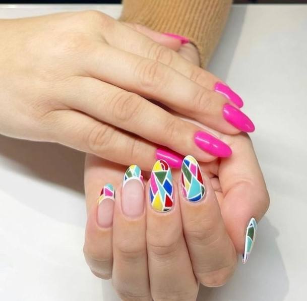 Womens Cool Stained Glass Nail Ideas