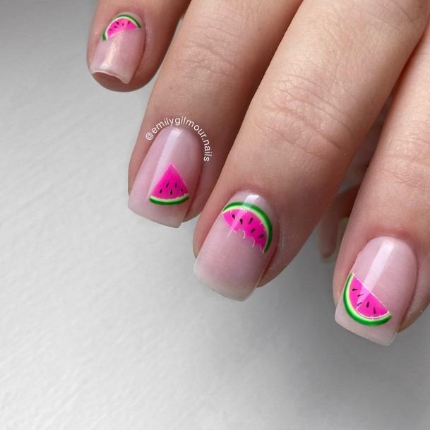 Womens Cool Watermelon Nail Ideas