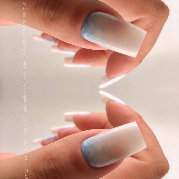 Womens Cool White Ombre Nail Ideas