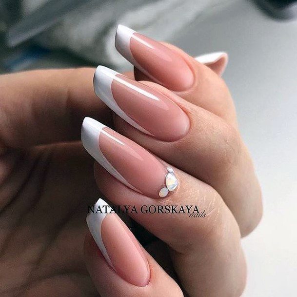 Womens Cool White Prom Nail Ideas