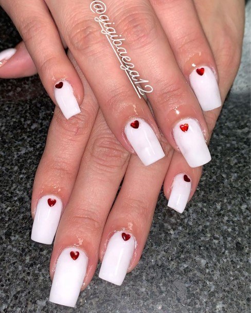 Womens Cool White Square Nail Ideas