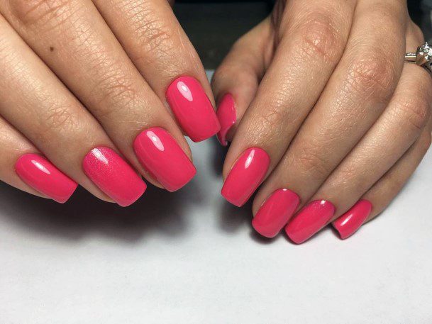 Womens Coral Pink Colored Nails