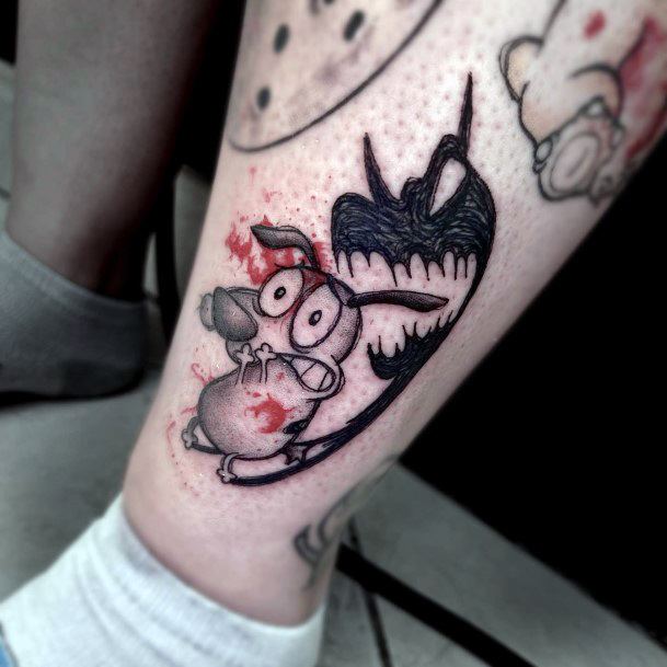 Womens Courage The Cowardly Dog Girly Tattoo Designs