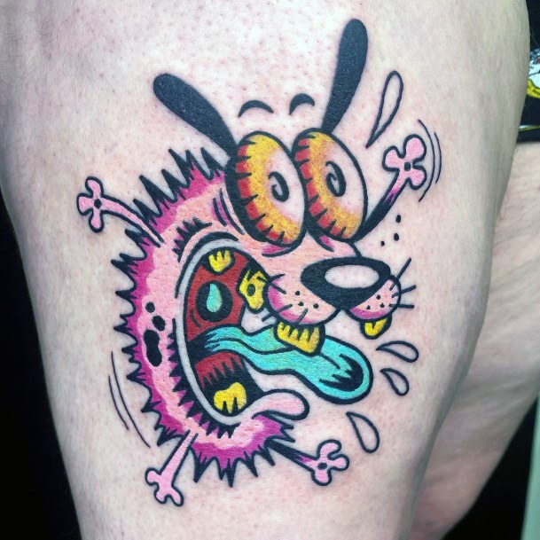 Womens Courage The Cowardly Dog Super Tattoo Designs