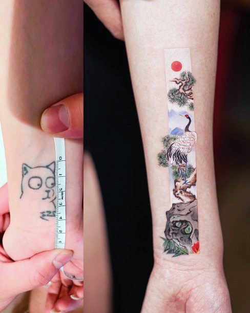 Womens Crane Tattoos