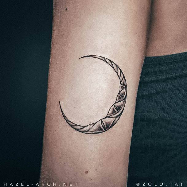 Womens Cresent Moon Tattoo Design Ideas