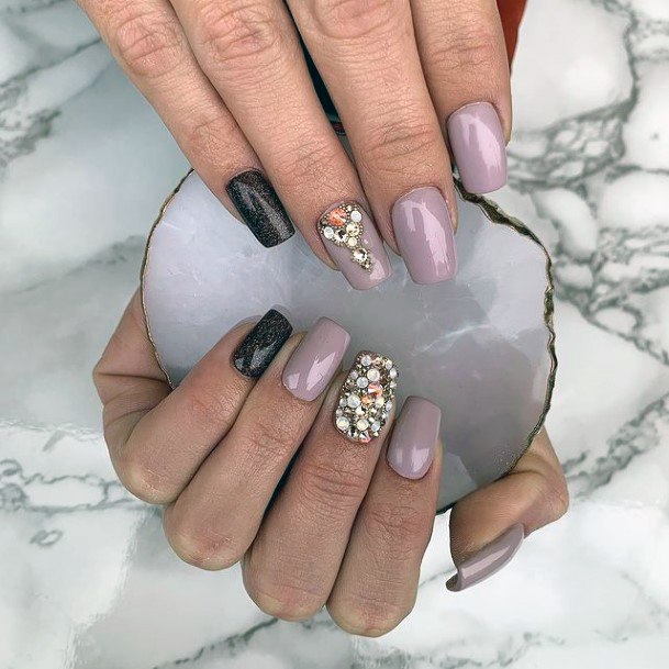 Womens Crystals Nail Design Ideas