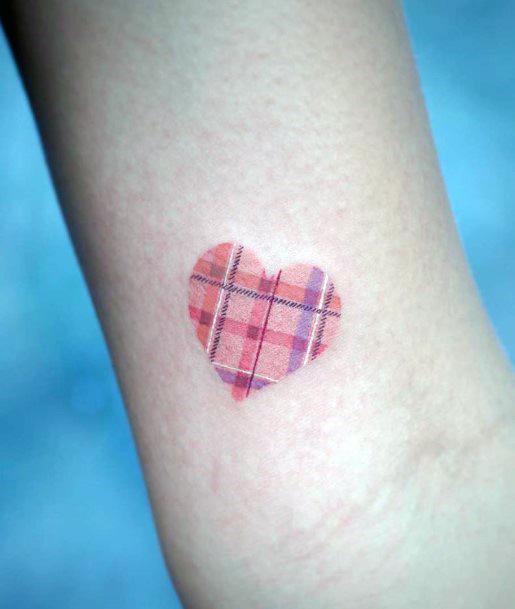 Womens Cute Checker Tattoo Heart