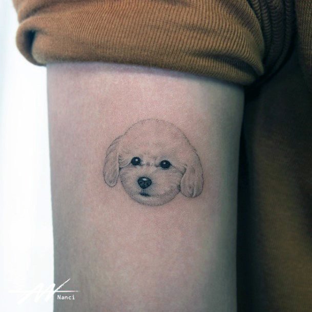 Womens Cute Dog Tattoo Arms