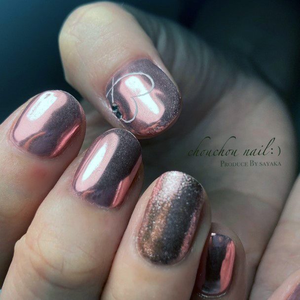 Womens Cute Girly Pink Chrome Mirror Nail Design