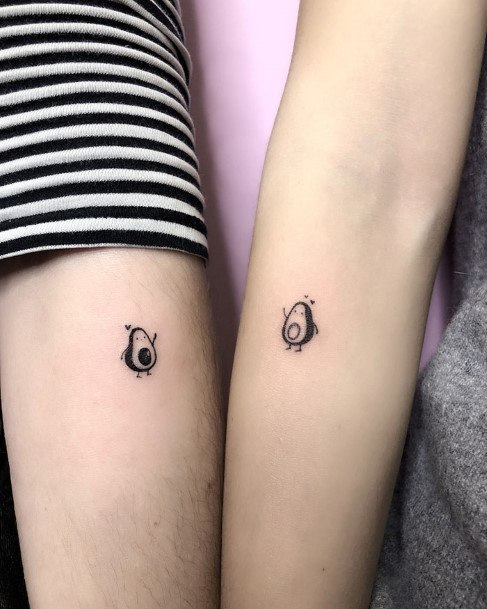 Womens Cute Matching Avocado Tattoo Forearms