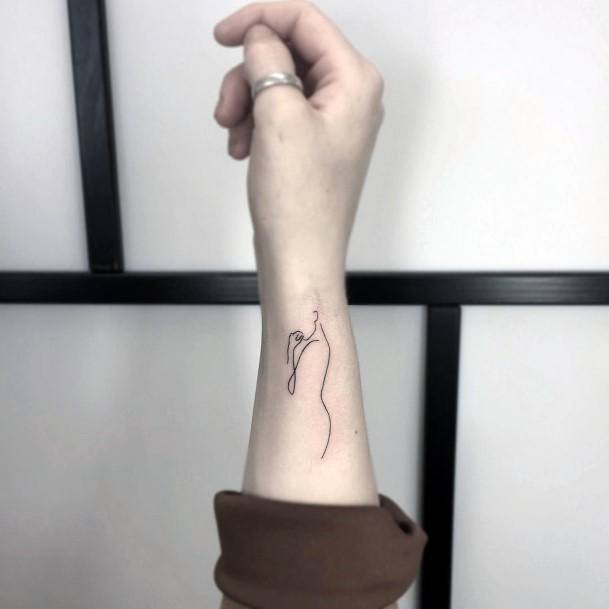 Womens Cute Silhoutte Tattoo Wrists