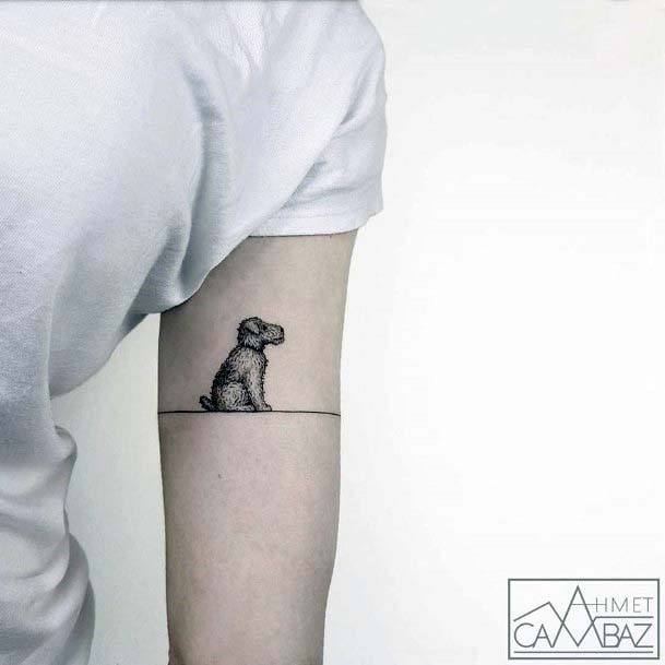 Womens Cute Small Dog Tattoo On Arms