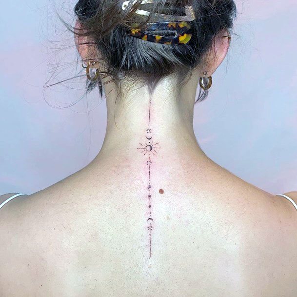 Womens Cute Spine Tattoo