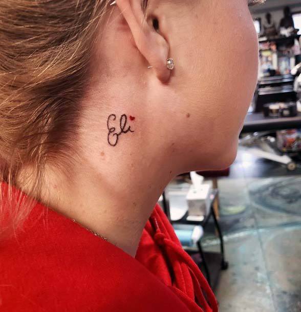 Womens Cute Tattoo Behind The Ear