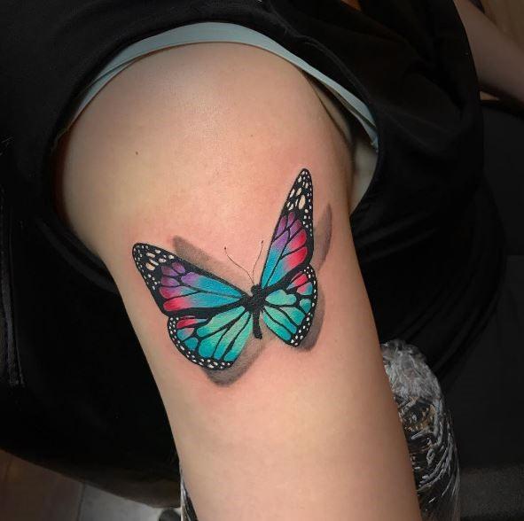 Womens Dainty Butterfly Tattoo On Arms