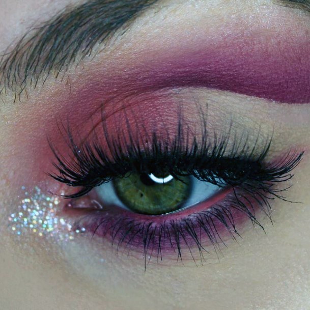 Womens Dark Coral Glitter Eyeshadow