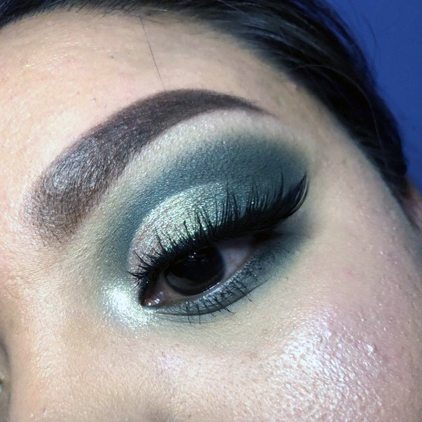 Womens Dark Greenish Blue Eyeshadow