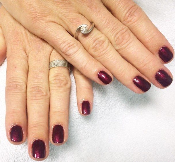 Womens Dark Red Nail Design Ideas