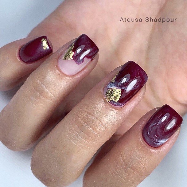 Womens Dark Red Nail Ideas