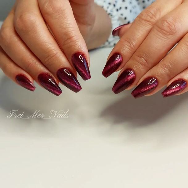 Womens Dark Red Nails