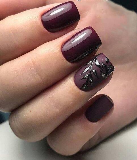 Womens Dark Red Super Nail Designs