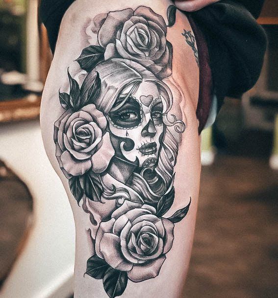 Womens Day Of The Dead Tattoo Design Ideas