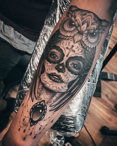 Womens Day Of The Dead Tattoos